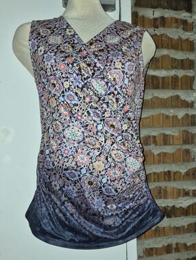 SMASH Criss Cross Front Tank Top Ruched Sleeveless Size M L